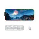 400x900x4mm F-01 Rubber Thermal Transfer RGB Luminous Non-Slip Mouse Pad(Snow Peak)