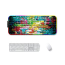 400x900x4mm F-01 Rubber Thermal Transfer RGB Luminous Non-Slip Mouse Pad(Colorful Brick)