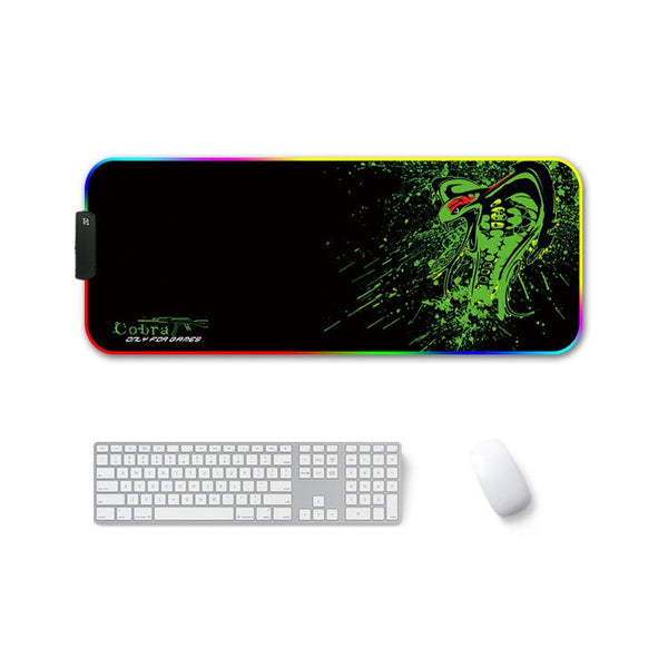 400x900x4mm F-01 Rubber Thermal Transfer RGB Luminous Non-Slip Mouse Pad(Brontosaurus)