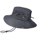 Outdoor Sun Hat Hiking Big Brim Breathable Sunscreen Fisherman Hat(Black)