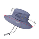Outdoor Sun Hat Hiking Big Brim Breathable Sunscreen Fisherman Hat(Green Gray)