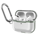DDEHY668 Electroplated Transparent Silicone + PC Protective Cover For AirPods Pro(Transparent + Green)