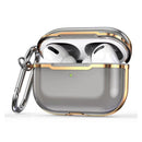 DDEHY668 Electroplated Transparent Silicone + PC Protective Cover For AirPods Pro(Transparent Black + Gold)