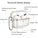 DDEHY668 Electroplated Transparent Silicone + PC Protective Cover For AirPods Pro(Transparent Black + Gold)