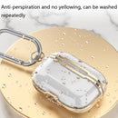 DDEHY668 Electroplated Transparent Silicone + PC Protective Cover For AirPods Pro(Transparent Red)