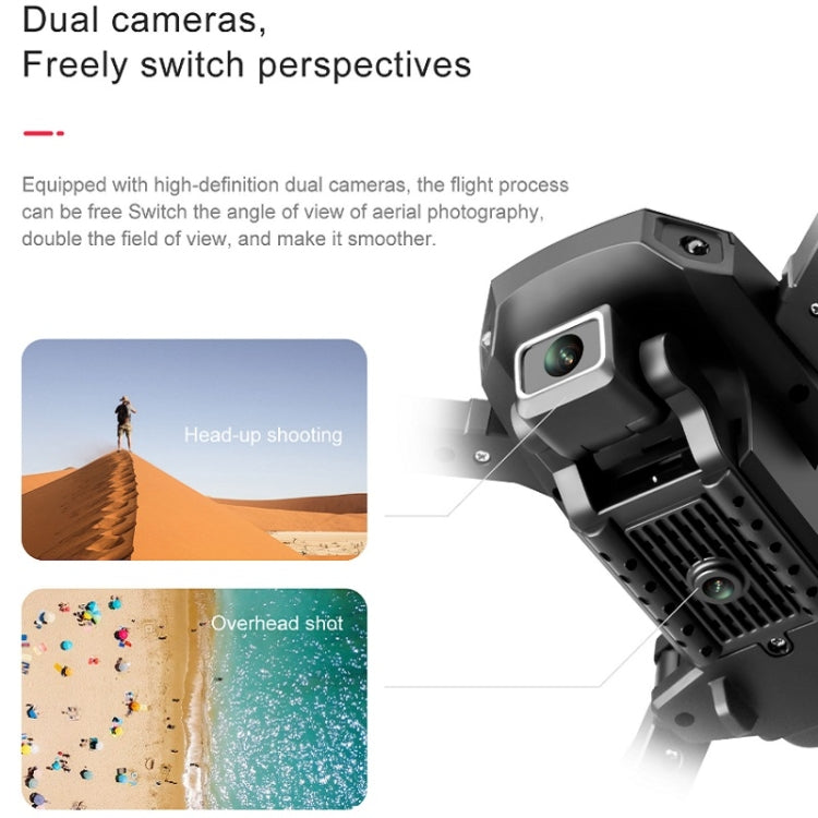 S68 4K Mini Folding Remote Control Drone Air Pressure Fixed Altitude Quadcopter For Aerial Photography, Model: 1 Battery With 2 4K Camera (Black)