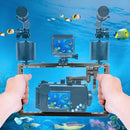 Diving Dual Handheld Grip Bracket Stabilizer Extension Phone Clamp Camera Rig Cage Underwater Case for GoPro HERO9 /8 /7, Colour: Red