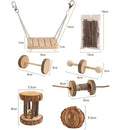 11 PCS / Set Hamster Toy Pet Rabbit Guinea Pig Parrot Play Grinding Wood Toys
