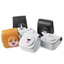 Cartoon Full Body Camera PU Leather Case Bag with Strap for FUJIFILM instax mini 9 / mini 11 / mini 8(Gray Small Milk Dog)