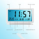 AQ147 Folding Travel Electronic Clock With Night Light Ultra-thin Silent Portable Flip Perpetual Calendar Alarm Clock(Black)