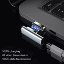 20 Pin Elbow Magnetic USB-C / Type-C Adapter Support Charging and 4K Video Transferring(Silver)