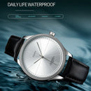 YAZOLE 503 Simple Line Pattern Dial Men Quartz Watch(Black Shell Black Tray Black Belt)