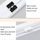 Suction Cup Type Cling Film Cutter Household Plastic Wrap Adjustable Storage Cutting Box(White)