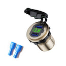 Aluminum Alloy Double QC3.0 Fast Charge With Button Switch Car USB Charger Waterproof Car Charger Specification: Golden Shell Green Light With Terminal