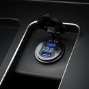 Aluminum Alloy Double QC3.0 Fast Charge With Button Switch Car USB Charger Waterproof Car Charger Specification: Golden Shell Green Light With Terminal