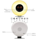 Simulated Sunrise And Sunset Sleep Light Alarm Clock with FM Radio(US Plug)
