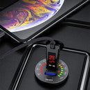 Car Motorcycle Ship Modified With Colorful Screen Display USB Dual QC3.0 Fast Charge Car Charger, Model: P20-B With Terminal