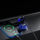 Car Motorcycle Ship Modified USB Charger Waterproof PD + QC3.0 Fast Charge, Model: Green Light With 60cm Line