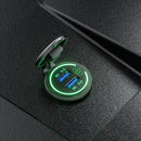 Dual USB With Touch Switch QC3.0 Fast Charge Mobile Phone Charger(Blue Light)