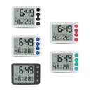 Multifunctional Indoor Thermometer And Hygrometer Large Screen Alarm Clock Kitchen Electronic Countdown Timer(White Shell Blue Button)