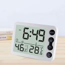 Multifunctional Indoor Thermometer And Hygrometer Large Screen Alarm Clock Kitchen Electronic Countdown Timer(White Shell Blue Button)