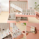 Simple Double-Layered Wooden Leather Jewelry Box With Lock Earrings Jewelry Box(White)