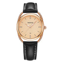 YAZOLE Ladies Luminous Quartz Watch(535 Gold Shell Gold Tray Black Belt)