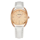 YAZOLE Ladies Luminous Quartz Watch(535 Gold Shell Gold Tray White Belt)