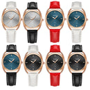 YAZOLE Ladies Luminous Quartz Watch(538 Gold Shell Black Tray Red Belt)