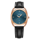 YAZOLE Ladies Luminous Quartz Watch(538 Gold Shell Blue Tray Black Belt)