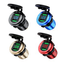 Car Motorcycle Modified USB Charger QC3.0 Metal Waterproof Fast Charge(Golden Shell Green Light)