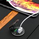 Car Motorcycle Modified USB Charger QC3.0 Metal Waterproof Fast Charge(Blue Shell Blue Light))
