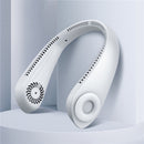 Four-Way Air Outlet Quickly Cools Down Portable Hanging Neck USB Fan(White)