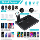 HQ-UD17 4 in 1 Wireless Charger Phone Holder Charging Base for Smart Phones, iWatch, AirPods (Black)
