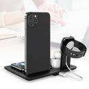 HQ-UD17 4 in 1 Wireless Charger Phone Holder Charging Base for Smart Phones, iWatch, AirPods (Black)
