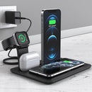 HQ-UD17 4 in 1 Wireless Charger Phone Holder Charging Base for Smart Phones, iWatch, AirPods (Black)