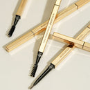 3 PCS MAYCHEER 3117 Small Gold Bars Double Eyebrow Pencil Thin Head Waterproof Non-bleeding Eyebrow Pencil(3 Black Gray)