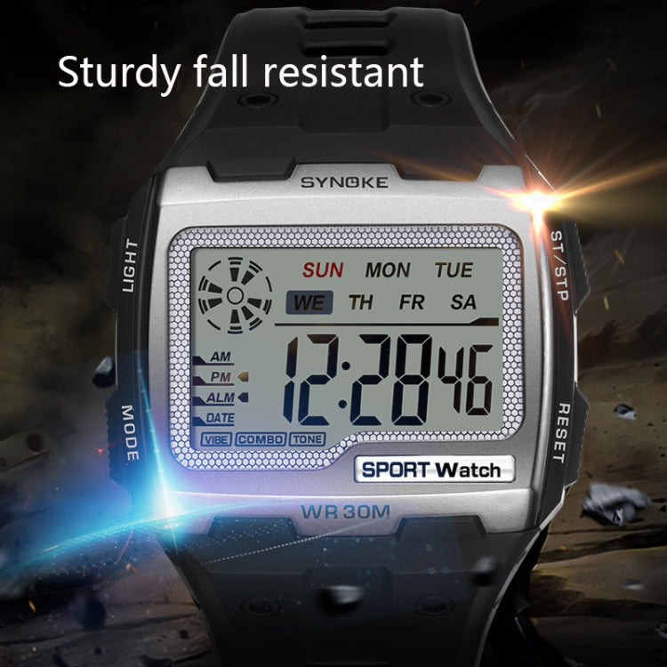SYNOKE 9021 Square Sarge Screen Display Luminous Multifunctional Outdoor Men Sports Watch Digital Watch(Gold)