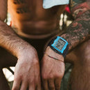 SYNOKE 9021 Square Sarge Screen Display Luminous Multifunctional Outdoor Men Sports Watch Digital Watch(Lake Blue)