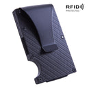 Carbon Fiber Wallet Metal RFID Bank Card Holder(Black)