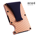 Carbon Fiber Wallet Metal RFID Bank Card Holder(Golden)