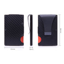 Carbon Fiber Wallet Metal RFID Bank Card Holder(Black)