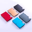Carbon Fiber Wallet Metal RFID Bank Card Holder(Black)