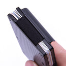 Carbon Fiber Wallet Metal RFID Bank Card Holder(Gray)