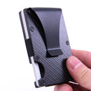 Carbon Fiber Wallet Metal RFID Bank Card Holder(Gray)