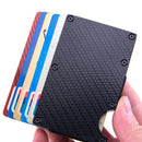 Carbon Fiber Wallet Metal RFID Bank Card Holder(Red)