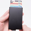 2 PCS Aluminum Alloy Credit Card Wallet RFID Anti-Theft Multi-Function Automatic Eject Card Box(Golden)