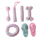 7 PCS Tuning Knot Color Randomly Dog Molar Teeth Cleaning Toy Candy Color Woven Cotton Rope