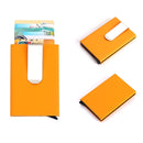 Aluminum Alloy Credit Card Case RFID Anti-Magnetic Metal Card Box(Microfiber Leather Black)