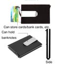 Aluminum Alloy Credit Card Case RFID Anti-Magnetic Metal Card Box(Microfiber Leather Black)